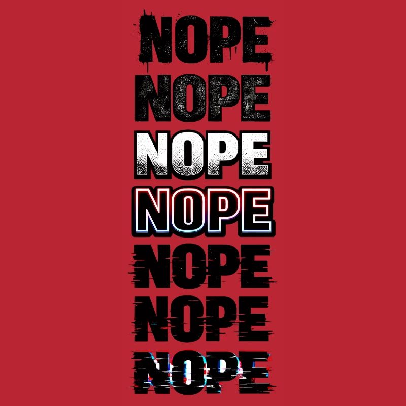 Nein, Neon-Glitch-Textstack