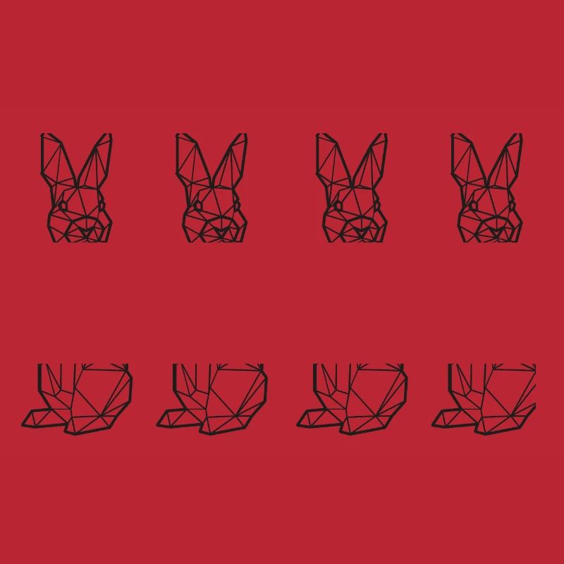 Polygon rabbit rabbit art.