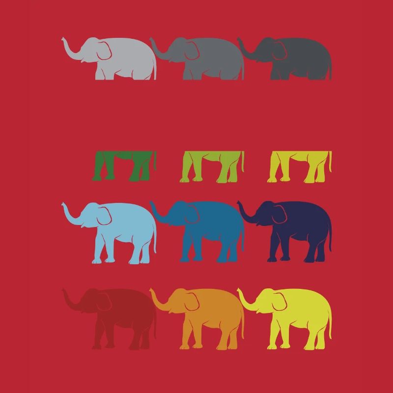 Neon Pop Art Retro Elephant Animal Gift Idea