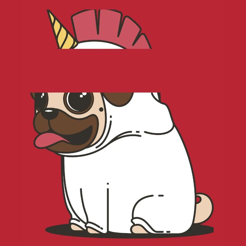 Knuffiger Einhorn Mops