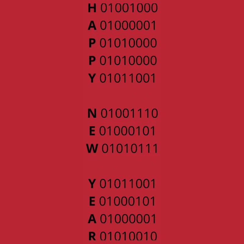 HAPPY NEW YEAR – binary code