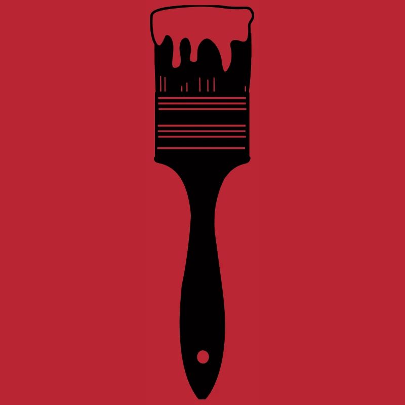 Paintbrush with paint for logo