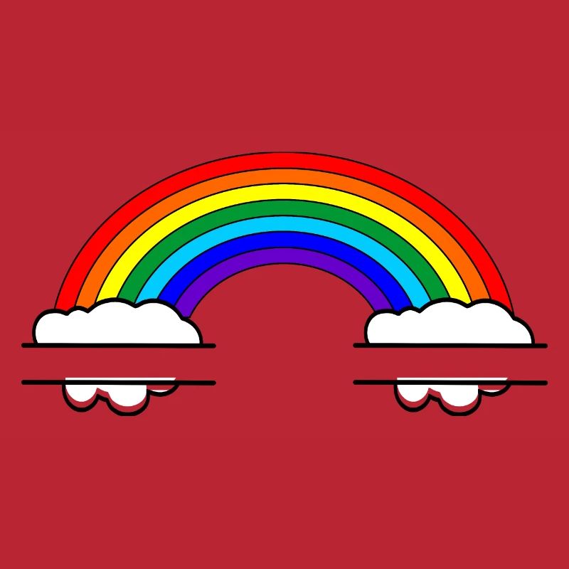 Rainbow with two name bubbles