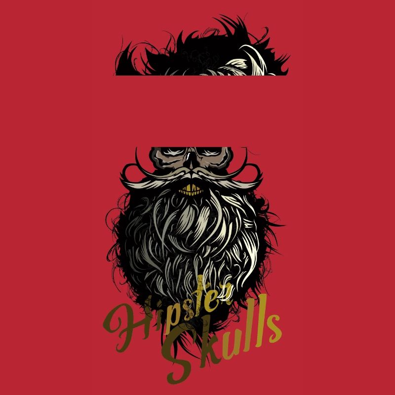 Kopf des Todes Hipster Kran Bart Schnurrbart Schädel b