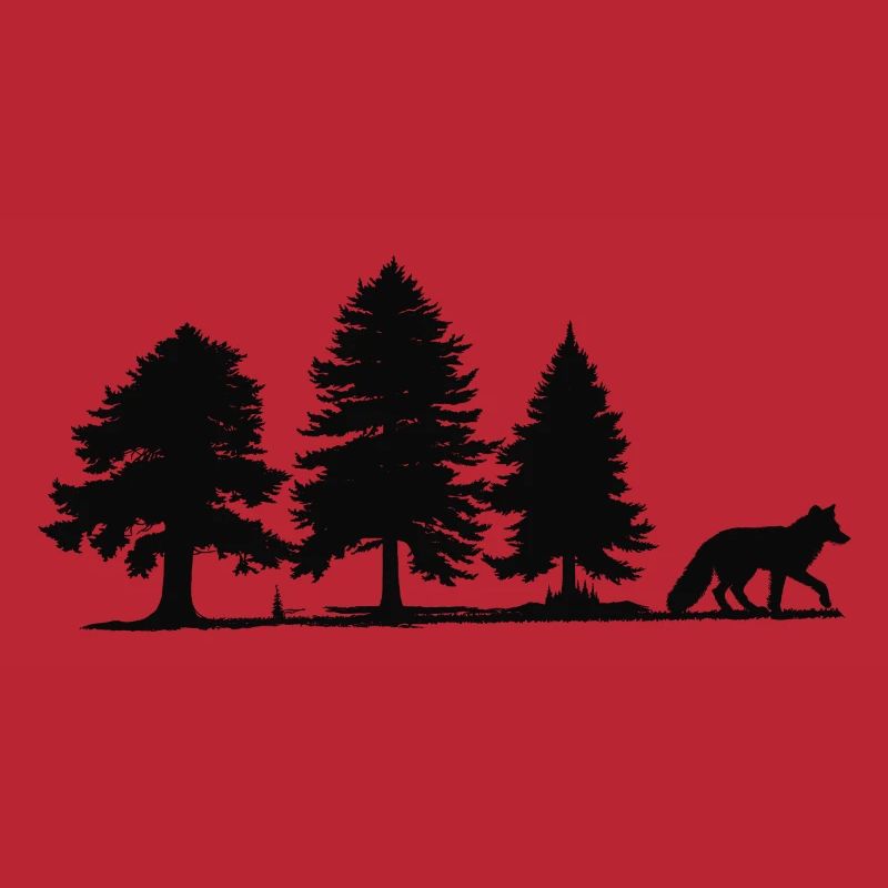 Forest Path Fox Silhouette