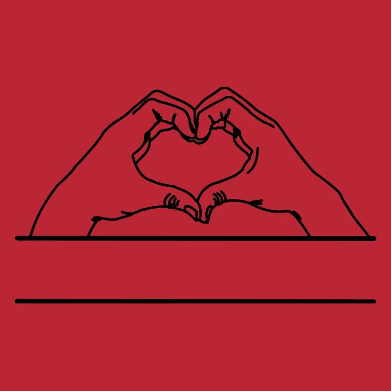 Hand gesture love text space