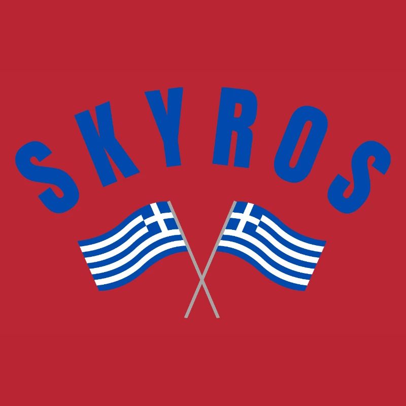Drapeaux croisés grecs de Skyros