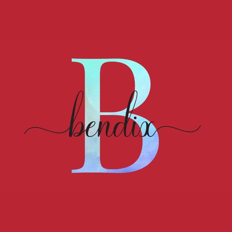 B| Monogram | Name | Bendix | Watercolor