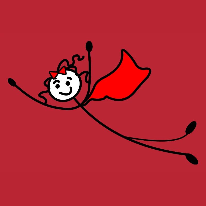 Fliegende Superfrau oder mit rotem Umhang