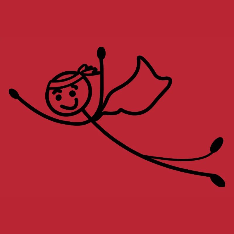 Super jung oder Mann fliegt schnell mit Umhang