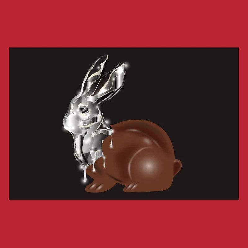 Chocolate Easter bunny in high-gloss chrome look