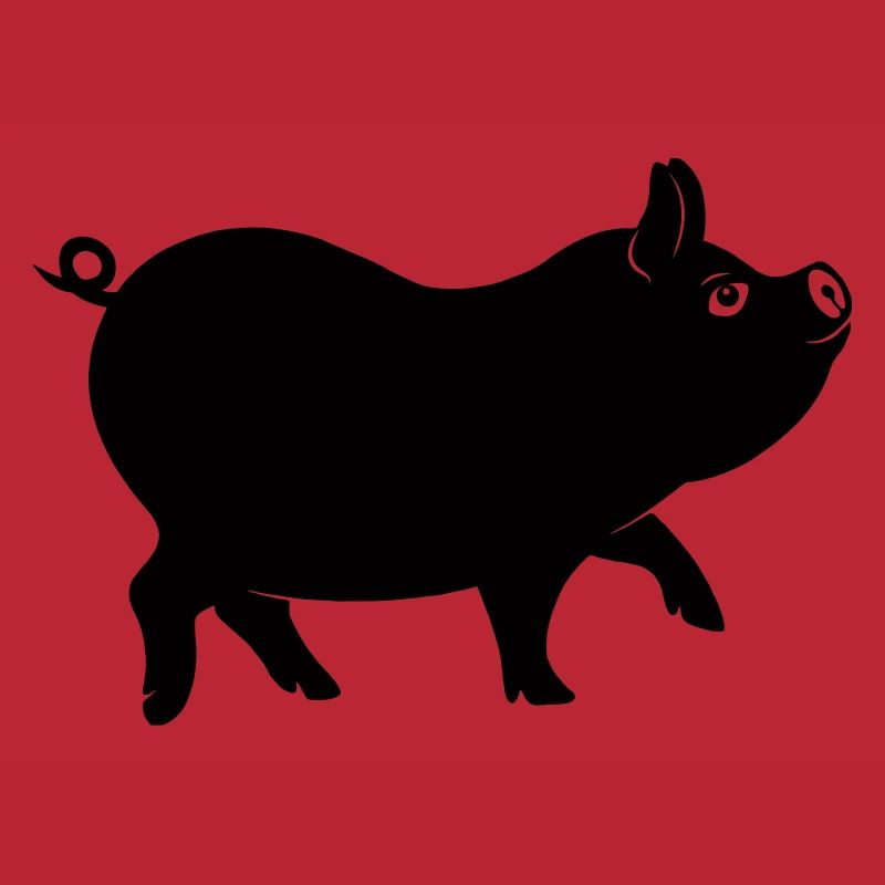Schweineschattenfigur mit lockigem Schwanz