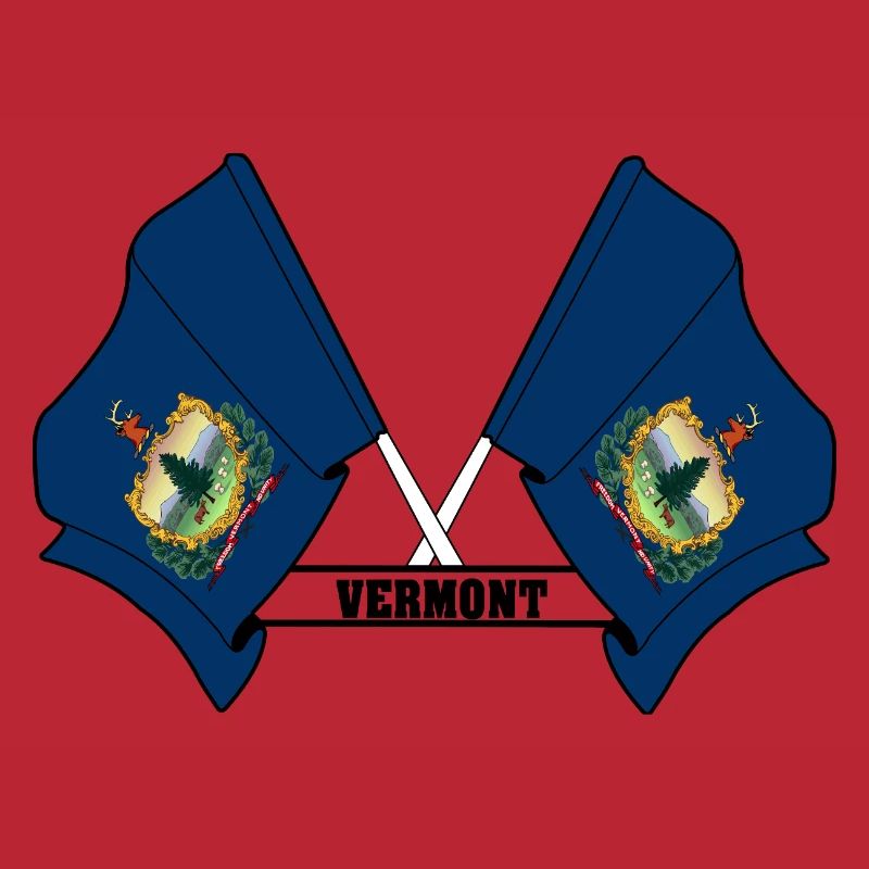 Two flags text VERMONT