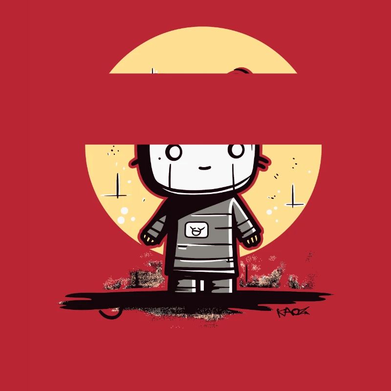 Le chat de lune de dessin animé abstrait