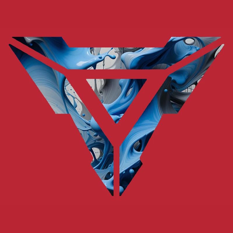 Abstract Blue Fluid Triangular Design