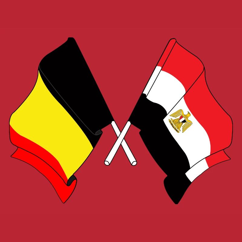Drapeau Belgique, drapeau Égypte