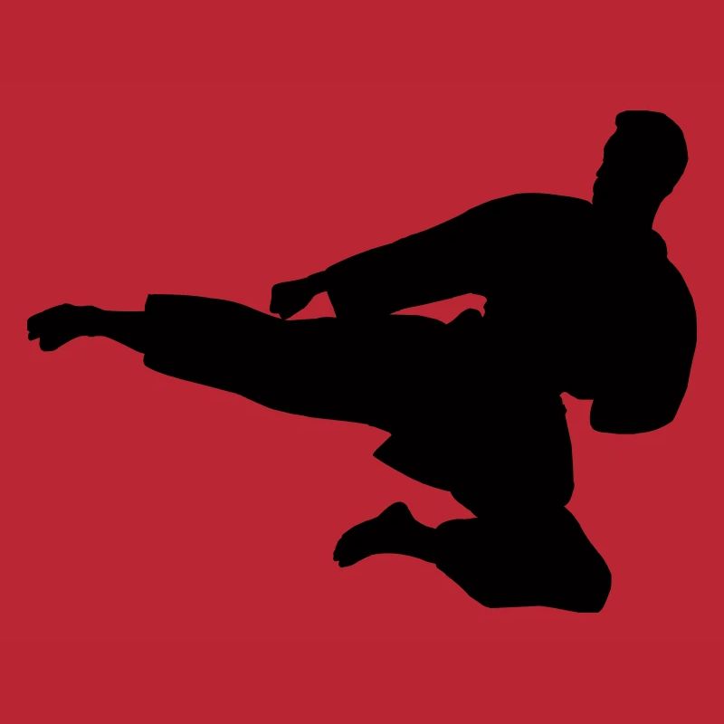 Karate oder Taekwondo sprangen seitwärts