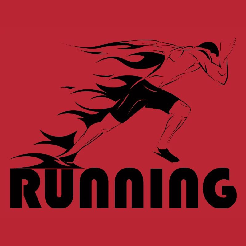 running runner symbol fire sprinter track and field athlete