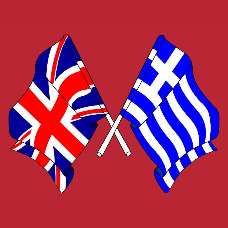 Drapeau Angleterre, drapeau Grèce