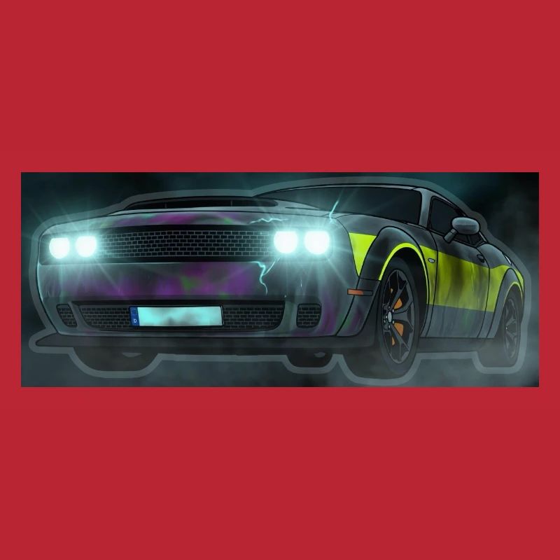 Flash Check Neon Stripe Car