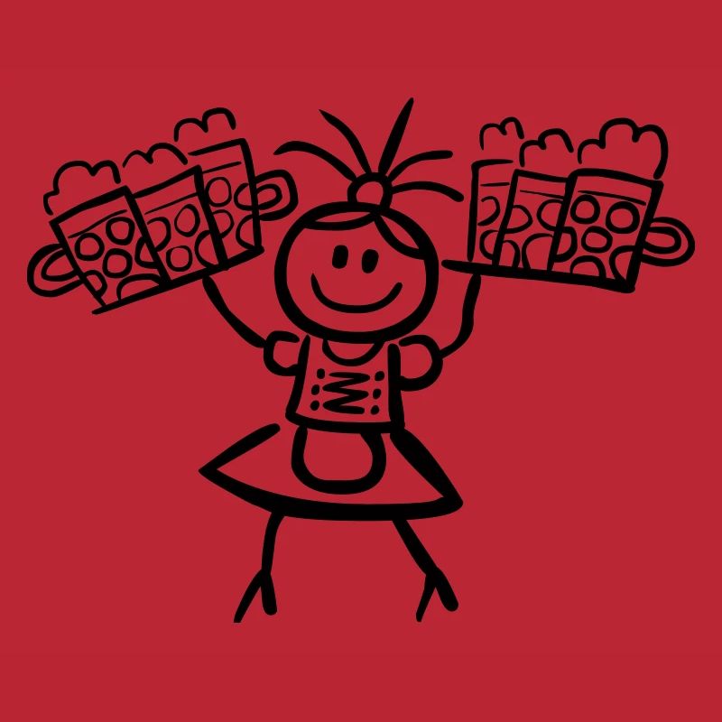 Kellnerin im Dirndl mit Biertablett