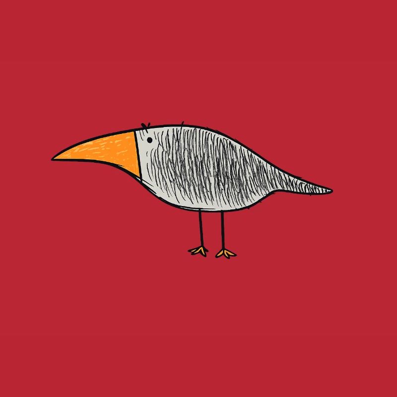 Vogel mit orangem Schnabel