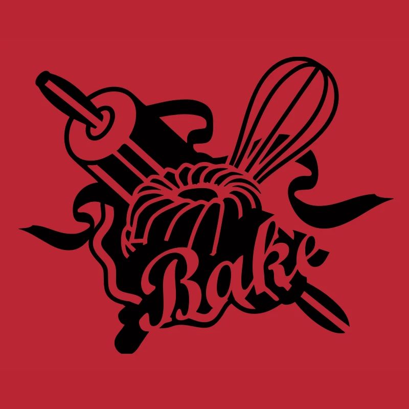 a rolling pin and a whisk with a ring cake