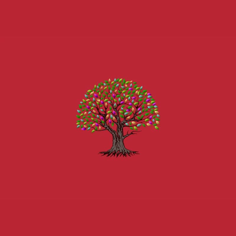 Bunter Baum mit Blättern