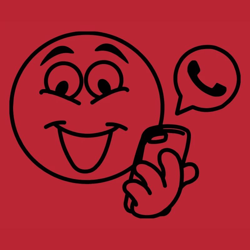 Stick head with a phone and pop-up text berich