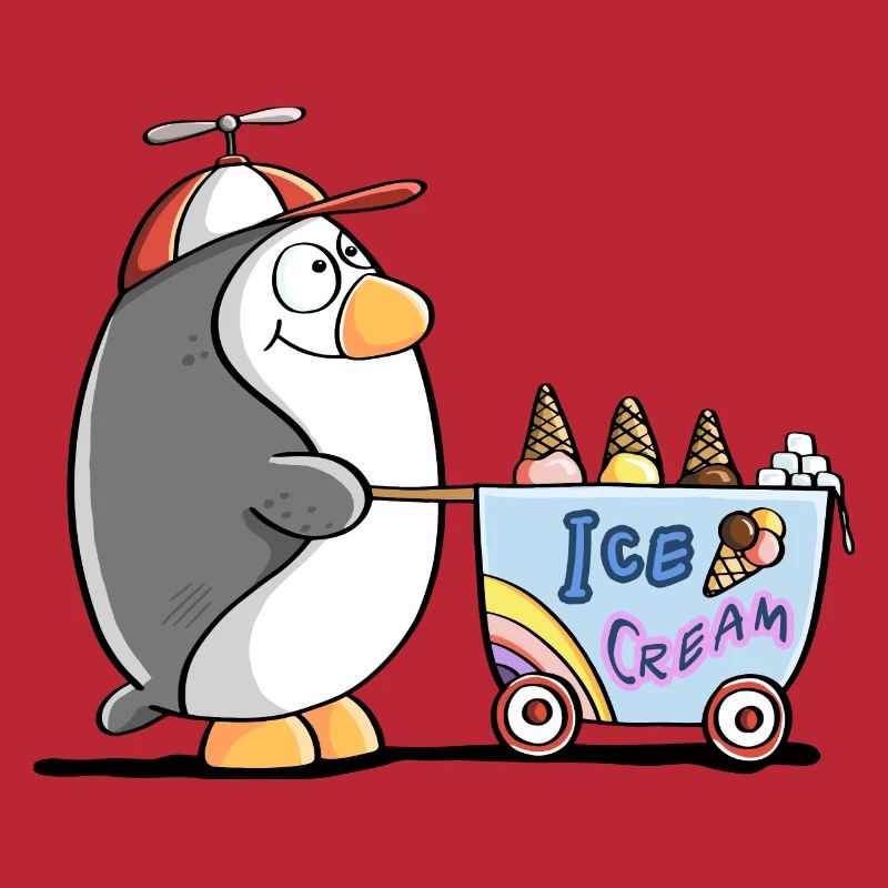 Pinguin Als Eisverkäufer - Eis