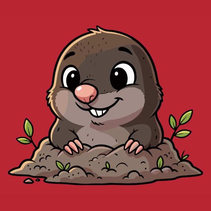 Cute mole digging