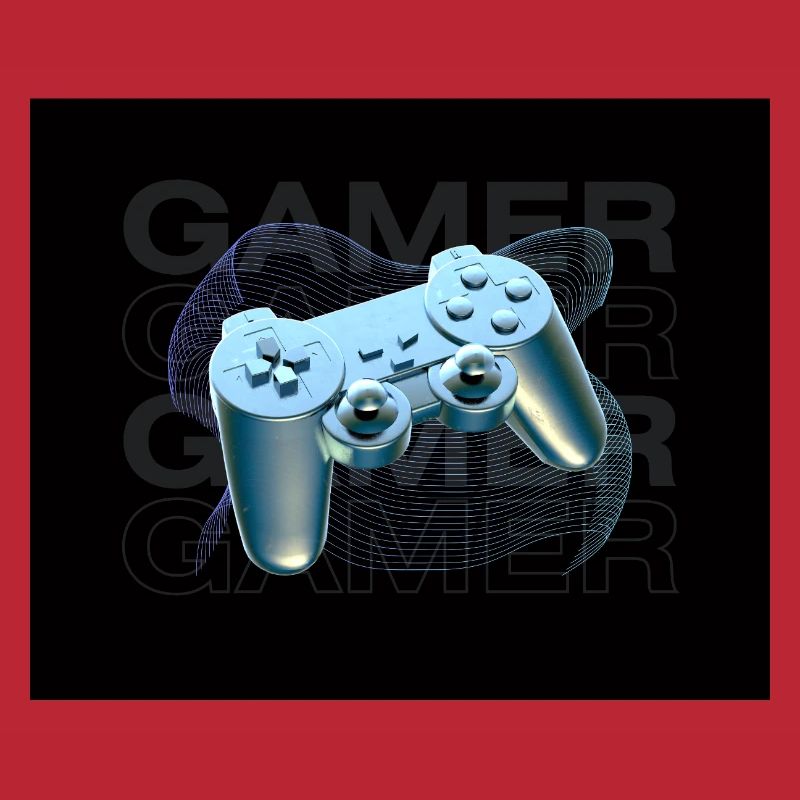 Neonblauer Controller 3D