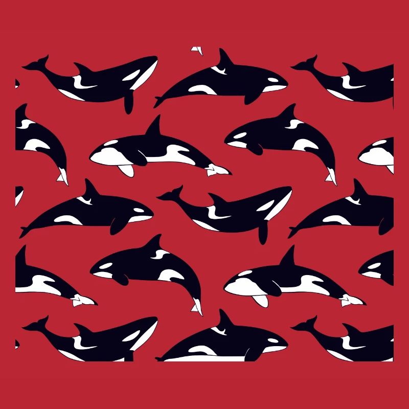 Black and white orca pattern pattern