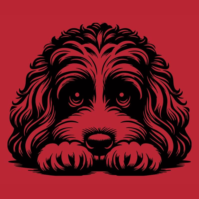 Tête de Cavapoo avec pattes