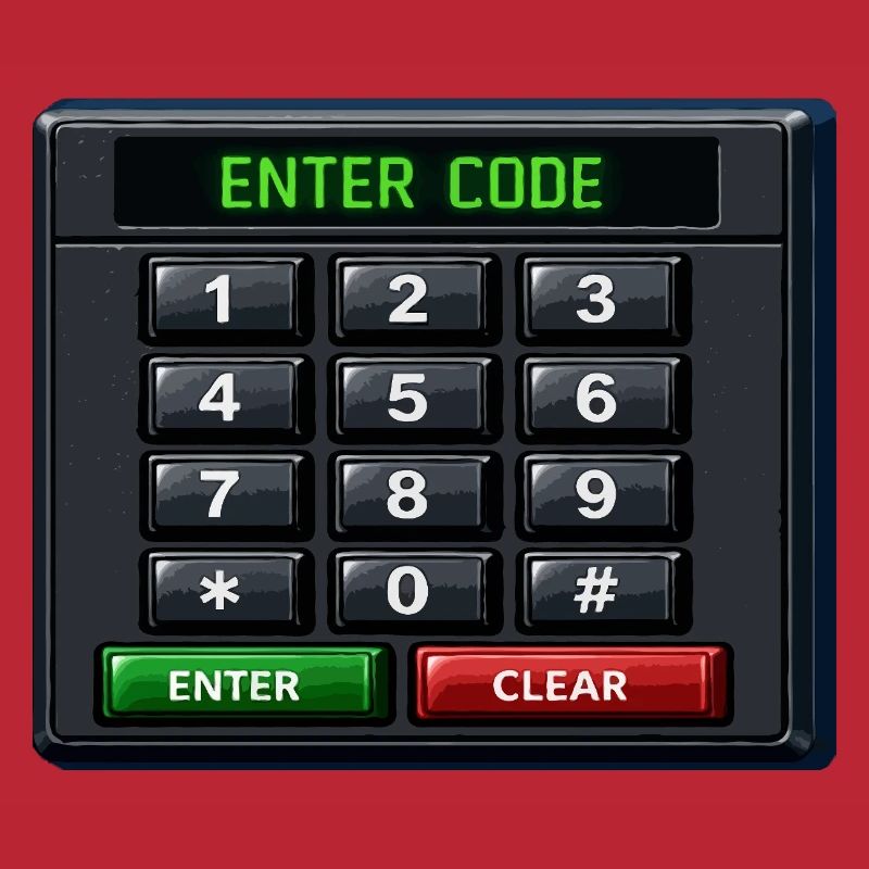 Entrée du code Clavier néon