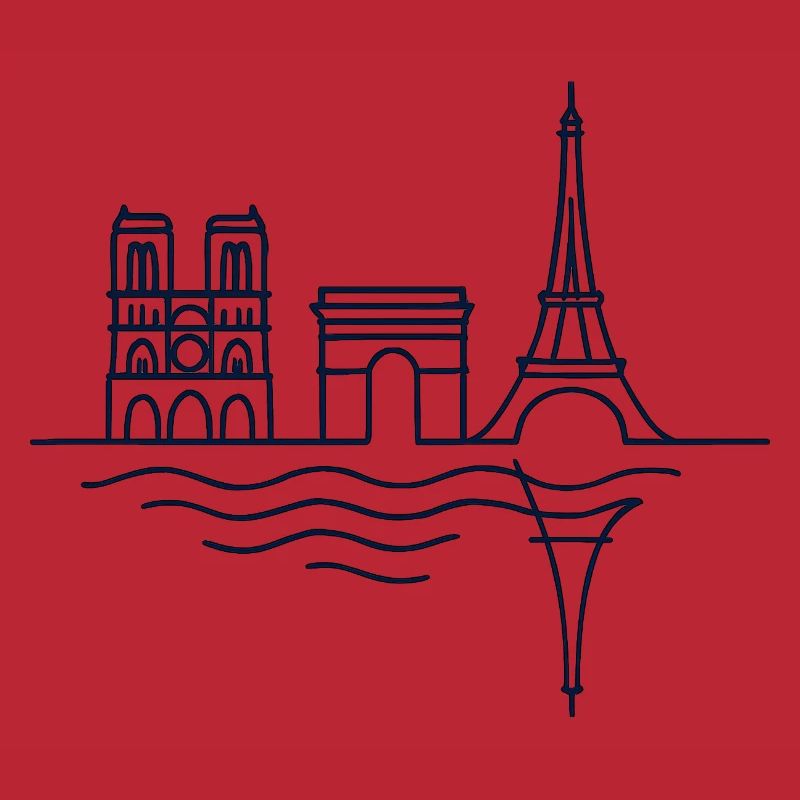 Paris Lines: Eiffel Tower and Arc de Triomphe