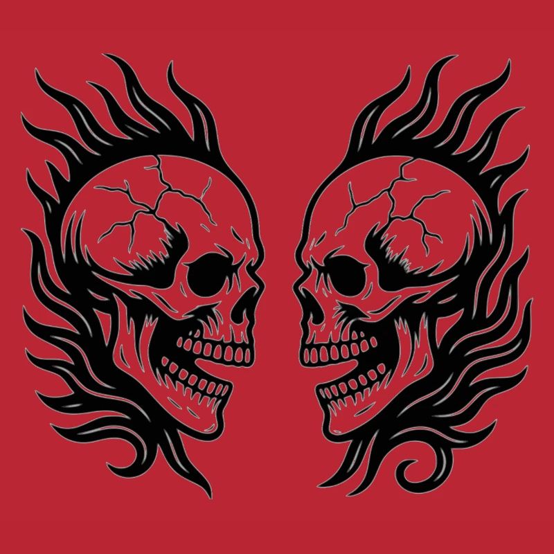 Tribal Totenköpfe schwarz