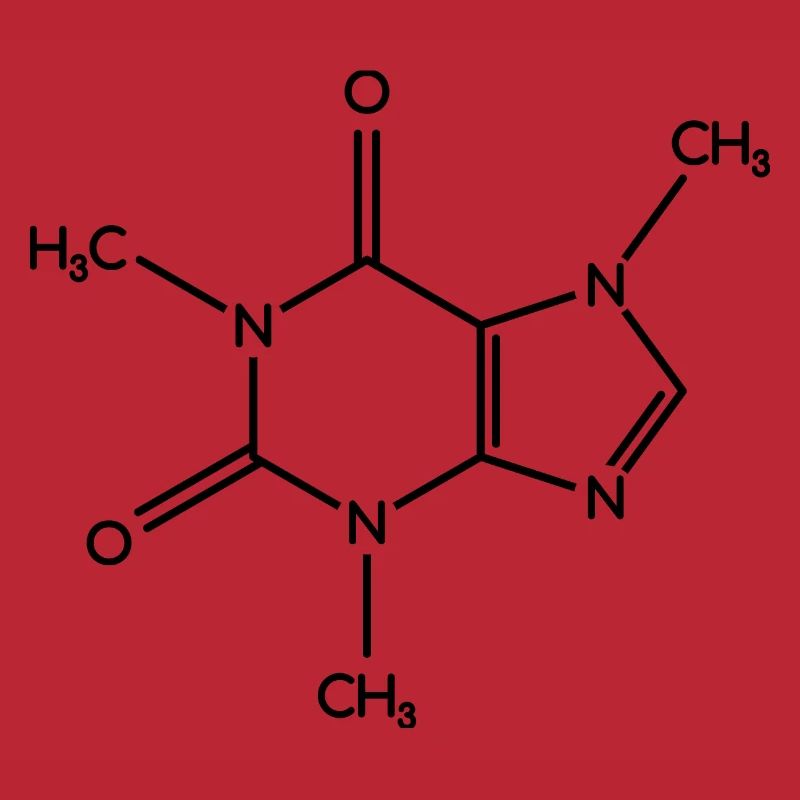Molécule de caféine - Formule de structure