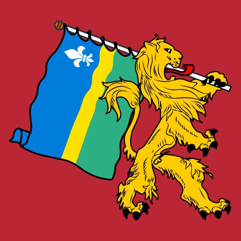 Lion avec drapeau Flevoland le drapeau