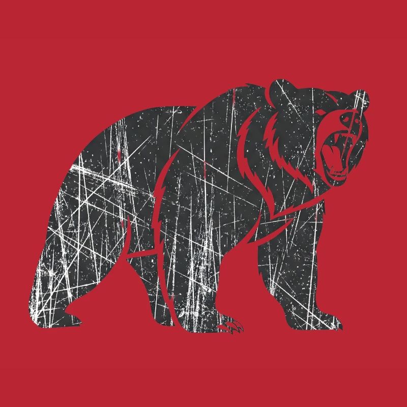 Abstract bear with line patterns