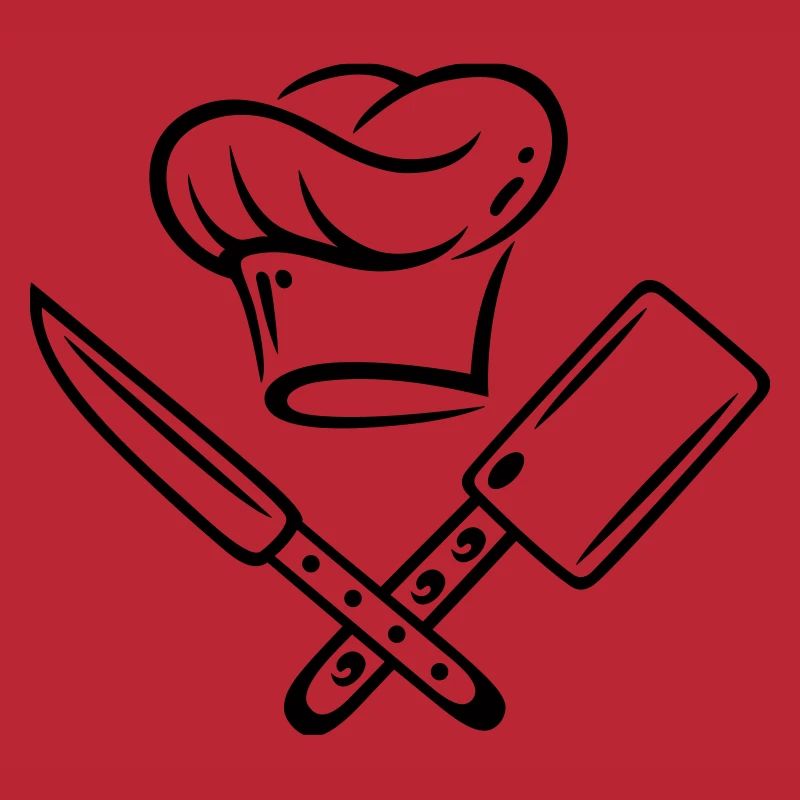 Kochen, Kochmütze mit Messer