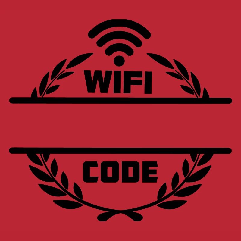 Wifi code in laurel wreath with blank text bar