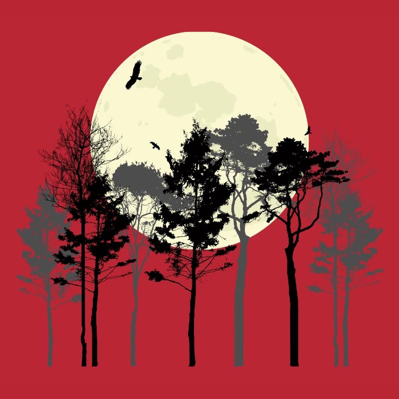 Celestial Forest Silhouette Design
