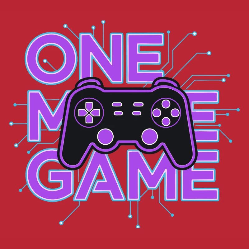 One Game Controller Neon Circuit