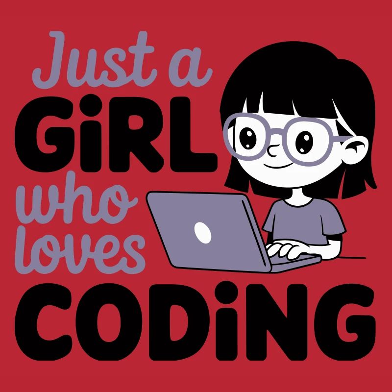 Nur ein Mädchen, das das Programmieren liebt