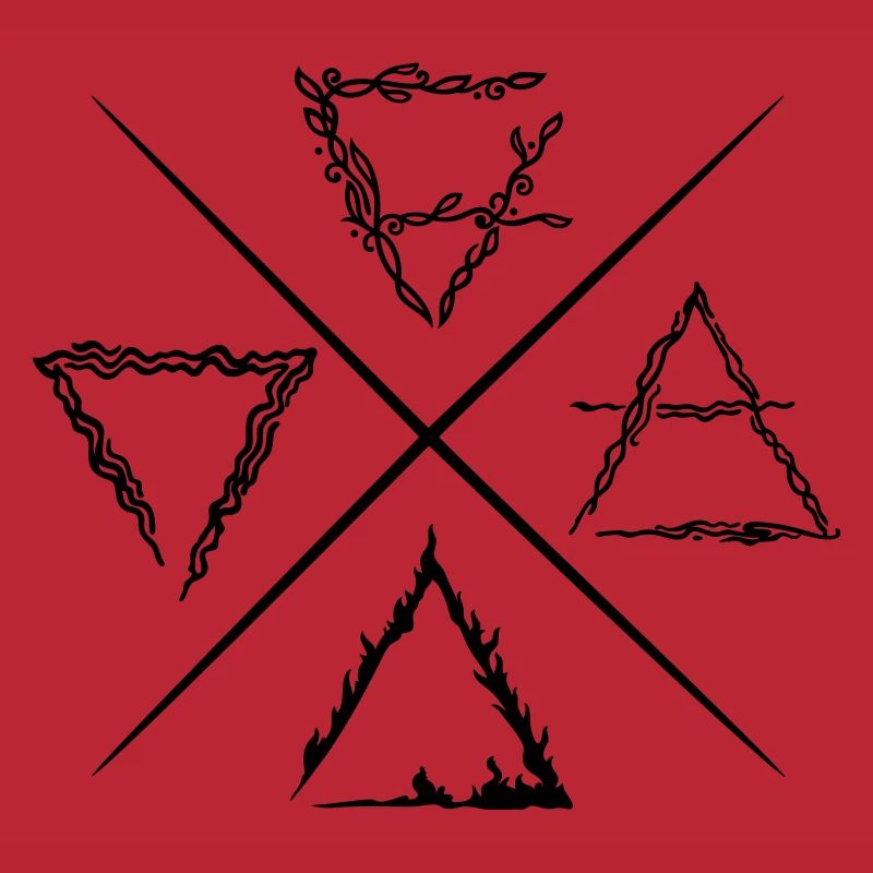 Vier Elemente Symbole