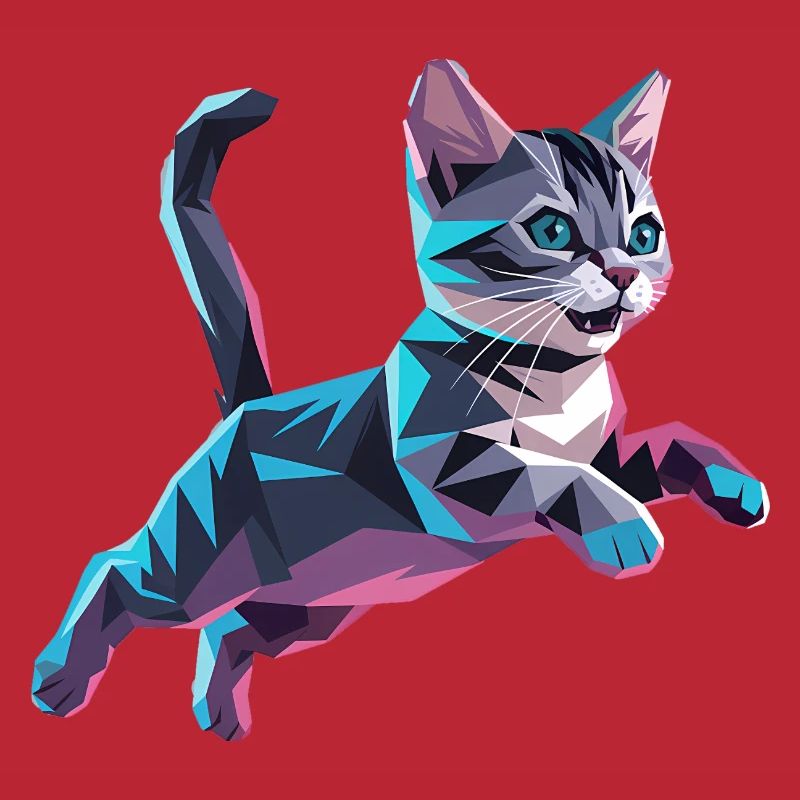 Chaton - Cool Low Poly Logo