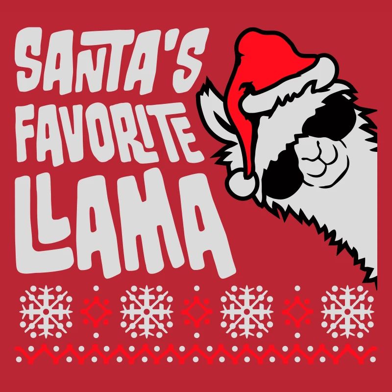 Santa's Favorite Llama Cool Sonnenbrille Seitlich