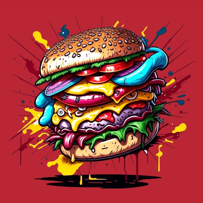 Hamburger Graffiti Farbexplosion