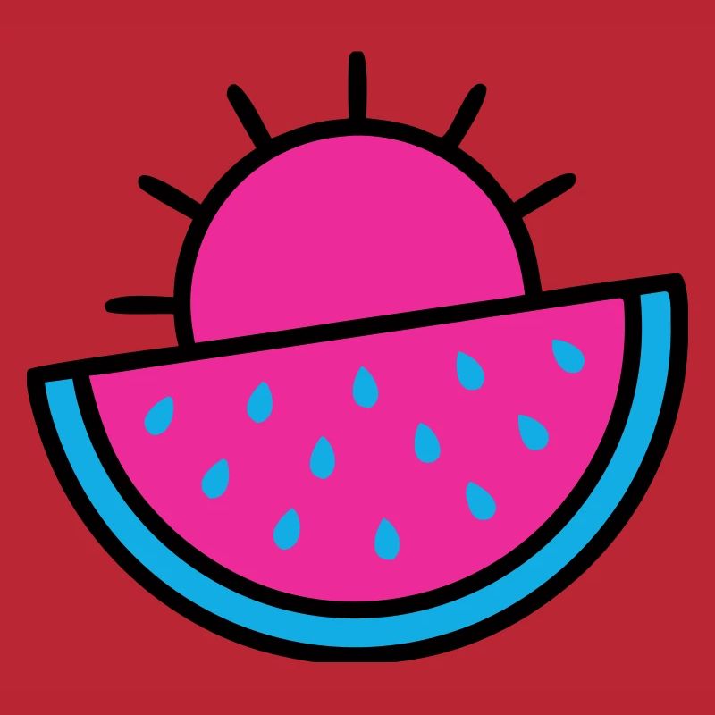 Wassermelone Sonne 90s Pop-Art